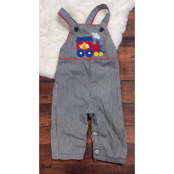 Vintage Healthtex Overalls 18 Mo Train Railroad Made in USA‎ - Picture 1 of 7